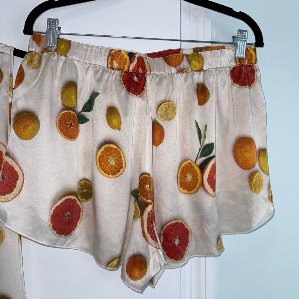LUNYA Washable Silk Tank Short Pajama Main Squeeze Orange SET 2 PIECE L - Picture 6 of 8